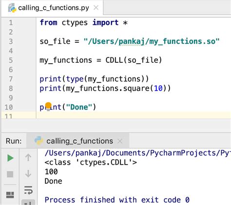 When calling from Python, the extension module . . Call c from python